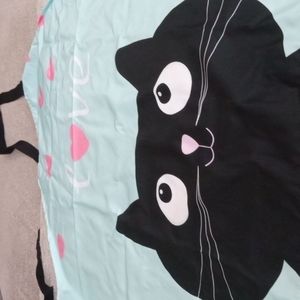 Apron - cat, love, colors teal/pink/black/white